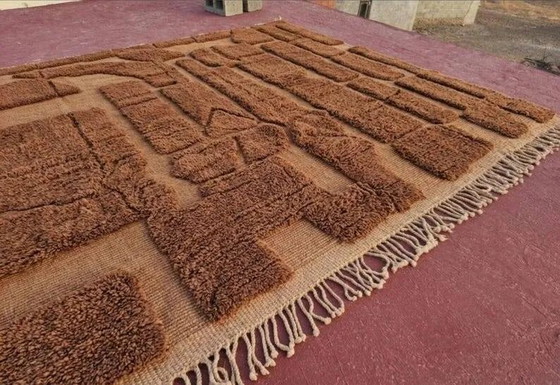 Moroccan Berber rug camel terracotta 300x200 cm – geometric pattern – Rugs & carpets, Wool, Cotton, Bohemian (photo 4 of 8)