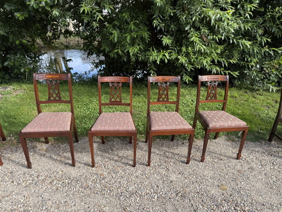Image 1 of Antieke  mahonie en eiken stoelen –  deels Reprodux