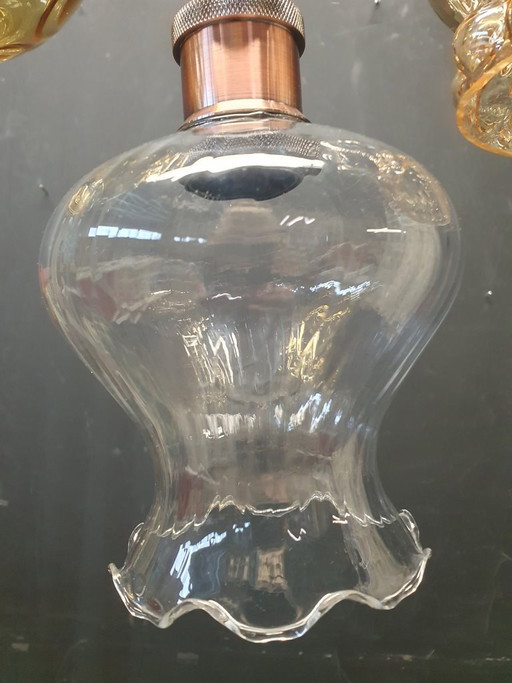 1987 Lampe pendante en verre vintage