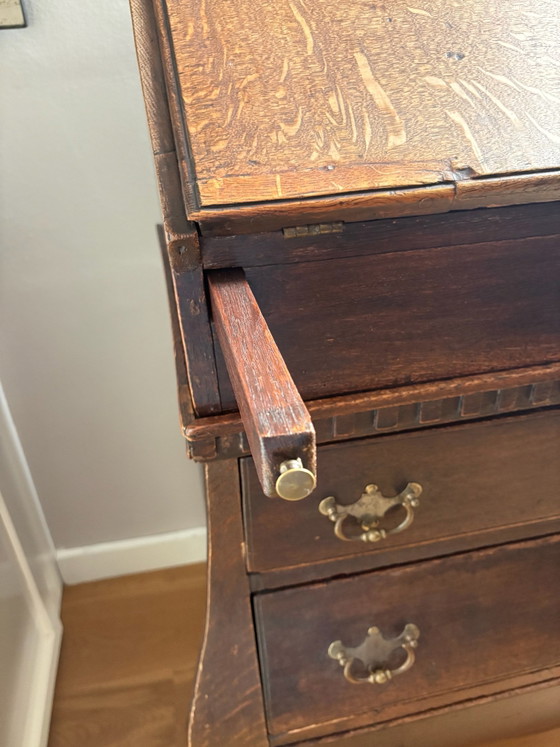 Antique secretary desk from Hippolytus Hospital Delft, Furniture, Wood, Brass, Brown (photo 6 of 6)