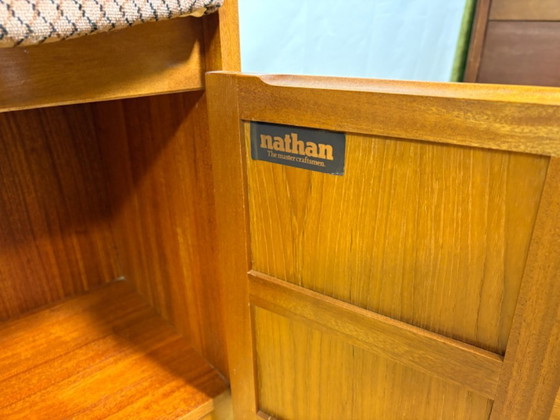 Image 1 of Mid-century retro vintage teak telephone seat by Nathan 1960–1970.    Stylish utility|iconic british design|functional storage