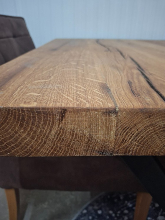 Image 1 of Robust Dining Table Made of Oak Wood 100x95 cm, New