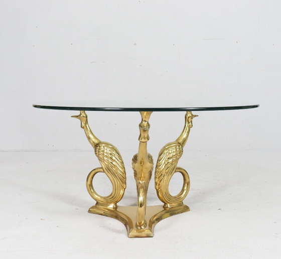 Image 1 of Hollywood Regency Peacock Coffee Table, Skulpturaler Beistelltisch, 1960er Jahre
