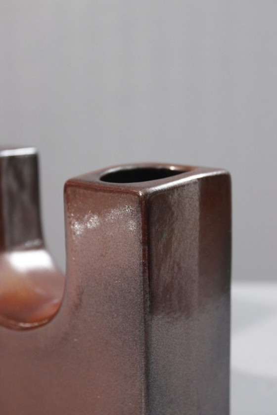 Image 1 of Vintage ceramic fireplace vase, 1970s design, Bertoncello style, Roberto Rigon