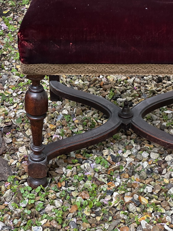 Image 1 of Sedia inglese in mogano, gambe a forma di X, XIX secolo