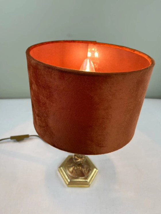 Messing- und Samtlampe – Tischlampen, Velvet, Brass (photo 4 of 12)