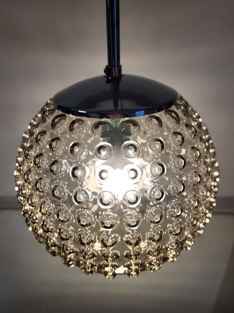 Rolf Kruger pendant lamp, Staff Leuchten, bubble glass pendant