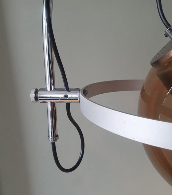 Vintage Dijkstra adjustable wall light, Space Age arc lamp, Dijkstra Lampen, Chrome, Metal, Brown (photo 8 of 15)