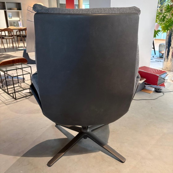Cor Cordia Lounge Fauteuil avec pouf, Cuir, Métal, Noir (photo 4 sur 5)