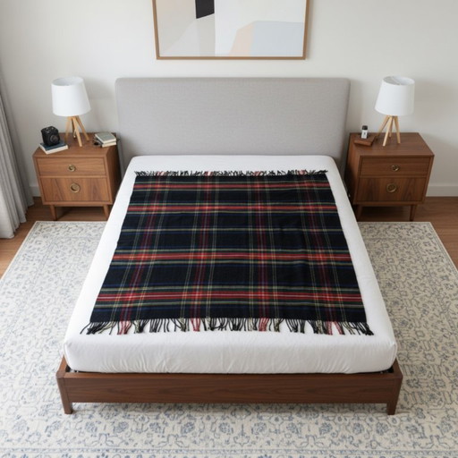 Johnston's of Elgin Scotland Luxus-Karodecke aus 100 % Wolle