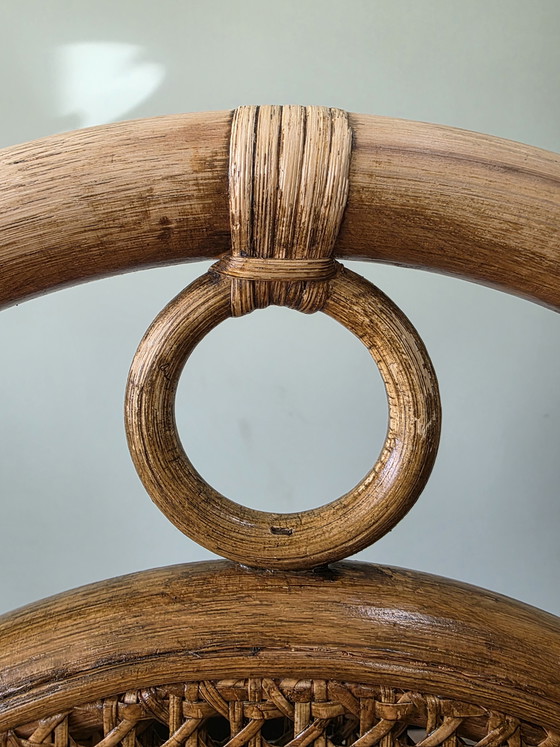 Image 1 of Vintage rotan stoelen met cane rug | set van 4