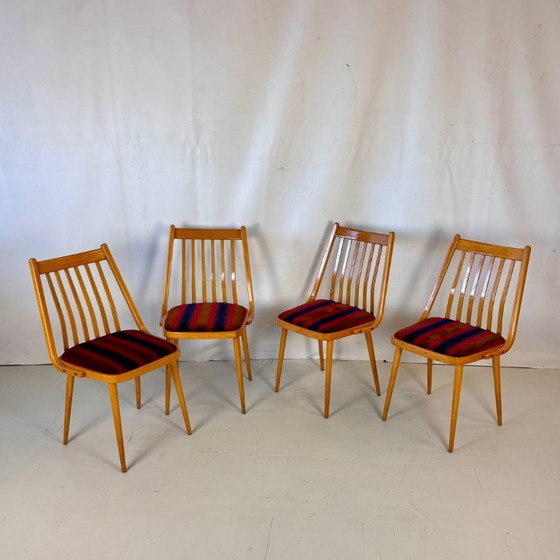 Image 1 of Satz von 4 ungarischen Esszimmerstühlen von Gabriel Frigyes, 1960er Jahre