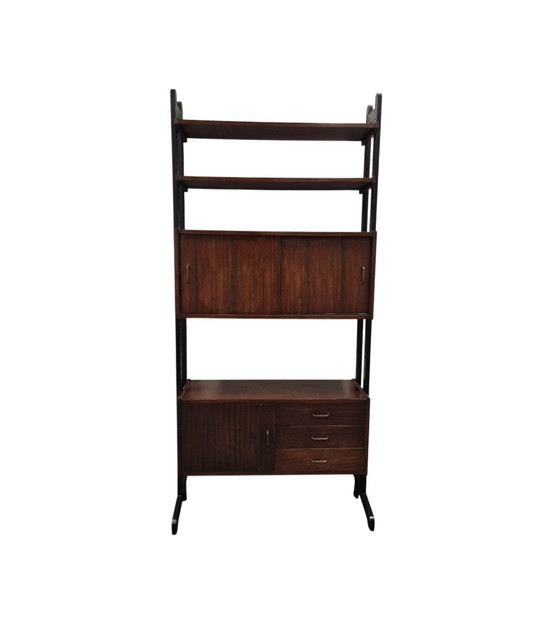Vintage wall cabinet modular wall rack Formule furniture bookcase – Shelving unit, Wood (photo 5 of 15)