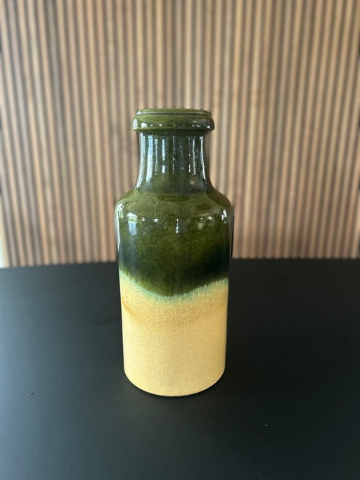 Vintage West Germany vase with ear green beige 35 cm high