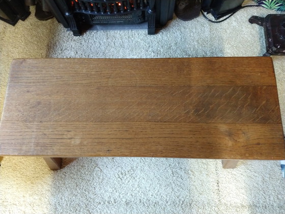 Image 1 of Brutalist Wabi Sabi bijzettafel massief eiken 