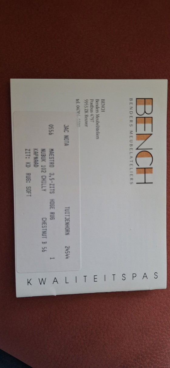 Image 1 of Bench 3,5 zits chestnut 