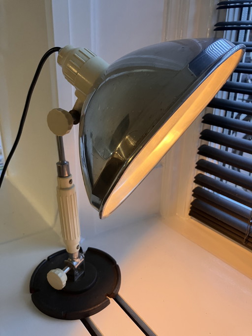 Industrial white lamp from JUNLUX, 1950s