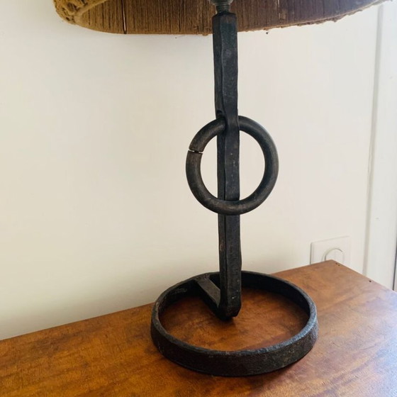 Image 1 of Wrought iron table lamp from the 1950s