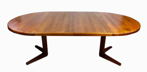 Tavolo da pranzo ovale in teak danese d'epoca