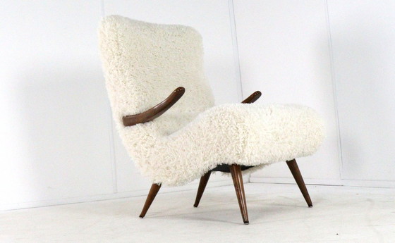 Image 1 of Fauteuil vintage 'Cuddle' recouvert de tissu