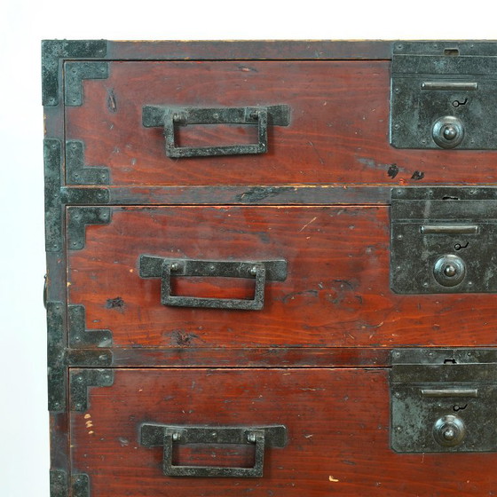 Japanese Tansu chest of drawers, circa 1890, Iron, Wood, Black (photo 9 of 16)