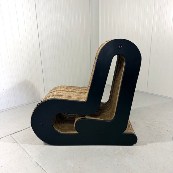 Image 1 of Unieke design lounge stoel karton & multiplex 1990's