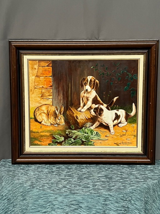 Willy van Buyten (born 1935-). Painting "Surprise". Oil on canvas. – schilderijen tekeningen (photo 2 of 8)