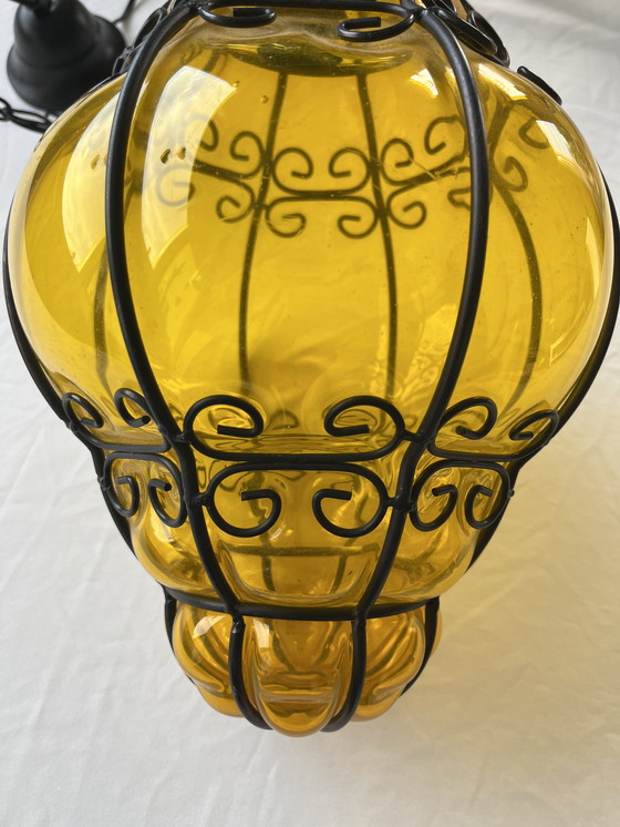 Image 1 of Venezianische Glaslampe in Bernstein