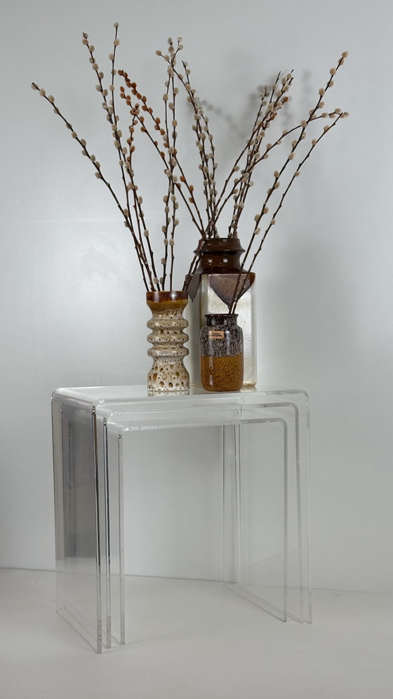 Image 1 of 3 x Vintage lucite perspex plexglass nesting tables mimi set