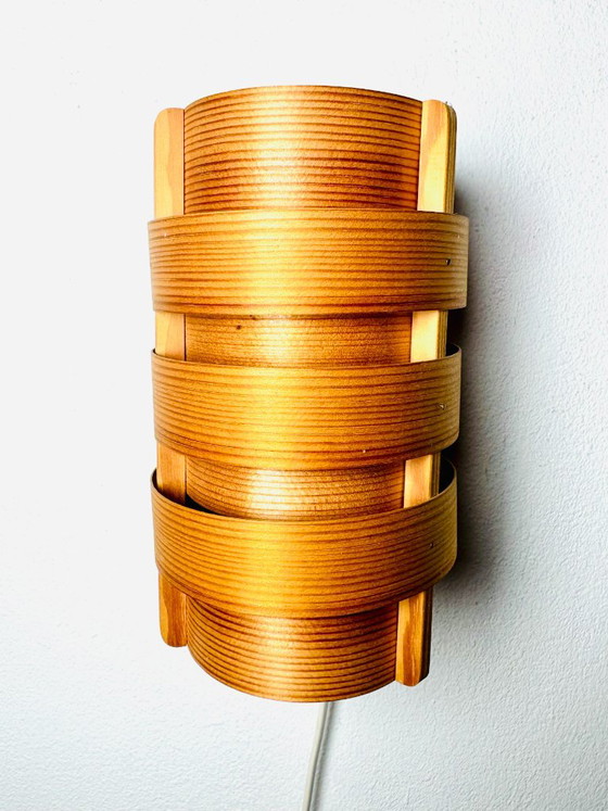 Set of Curved Pine Veneer Wall Lamps by Hans-Agne Jakobsson for Markaryd, Sweden, 1960s – Markaryd AB (photo 6 of 6)