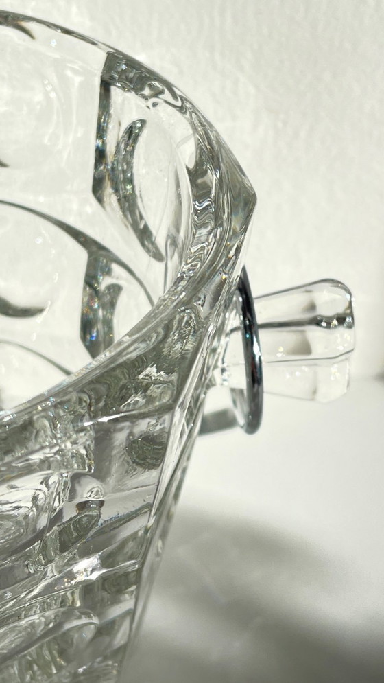 Image 1 of SEAU à Glace Cristal Ciselé et PINCE Vintage