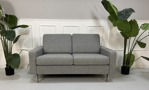 Cor Conseta Designer Sofa 2-Sitzer Stoff Grau Garnitur