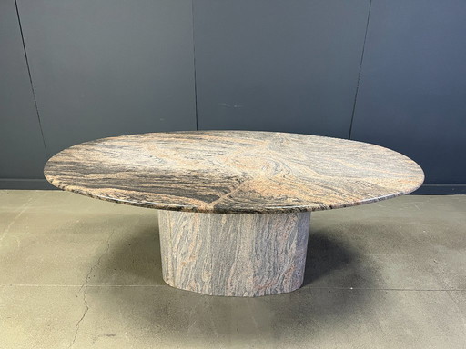 Vintage oval granite dining table, 1970s