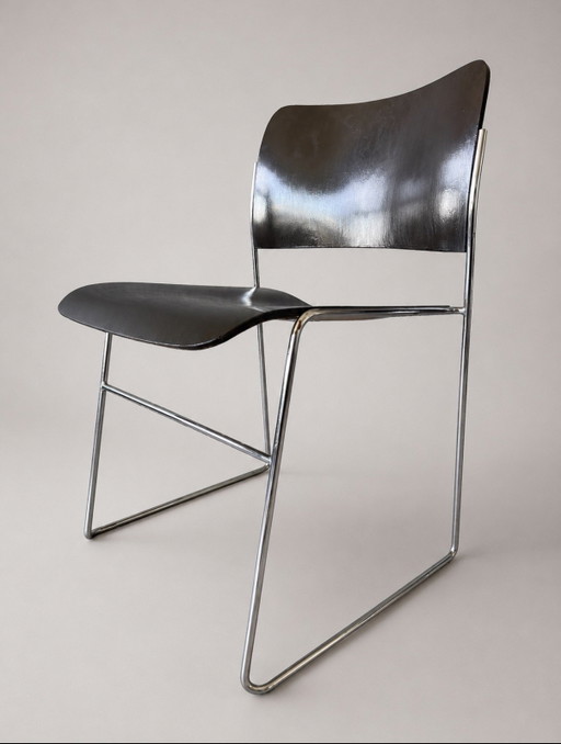 5x Howe 40/4 stoelen – David Rowlan, Donker Bruin, Hout