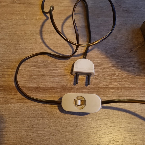 Image 1 of Messinglampe mit mattiertem Glas, Hollywood-Regency-Stil der 1930er Jahre