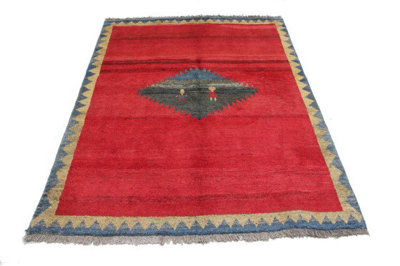 Image 1 of Original Persian carpet Gabbeh Ghashghai Oriental carpet 196 cm x 149 cm Old Natural
