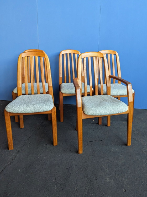 Set 5 Dyrlund Esszimmerstühle, Dänemark, Holz, Braun (Foto 4 von 8)