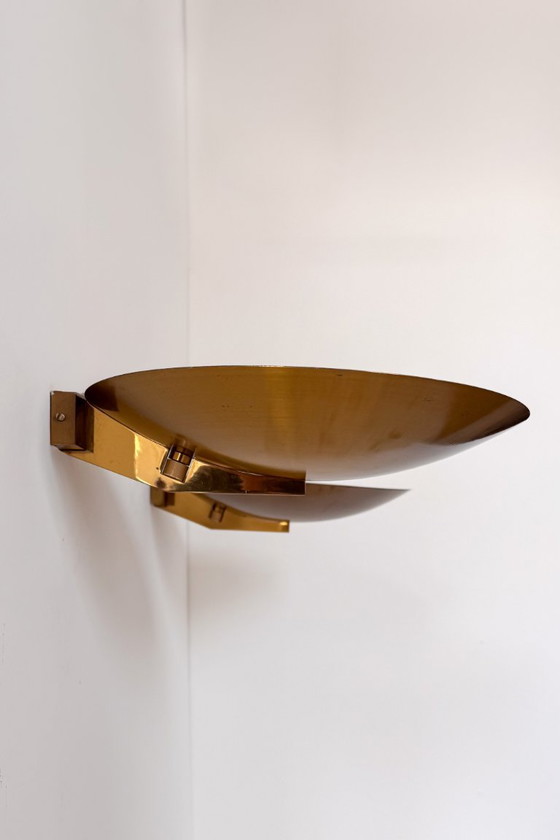 Pair of vintage brass Wall lights, France 1970., Gold (photo 7 of 7)