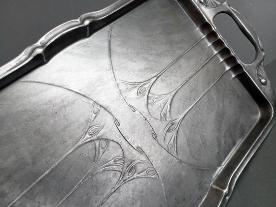 Image 1 of Kayserzinn Jugendstil/Art-Deco 'Model Nº4908' Plateau Dessiné par Karl Berhof 1908