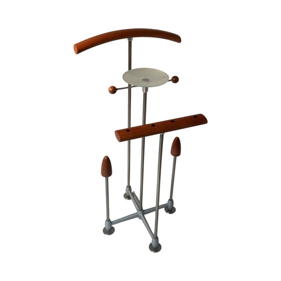 Image 1 of Postmodern Design - Dressboy / Valet Stand - Frans de la Haye voor Auping - Model Auronde - Inclusief Glasplaat