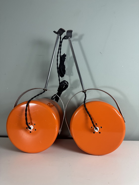 Image 1 of 2er-Set orangefarbene Raumfahrtlampe