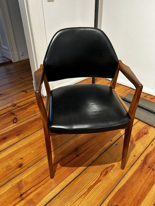 Fauteuil Wilkhahn, design du milieu du siècle, années 1960, avec étiquette – Wood, Leather