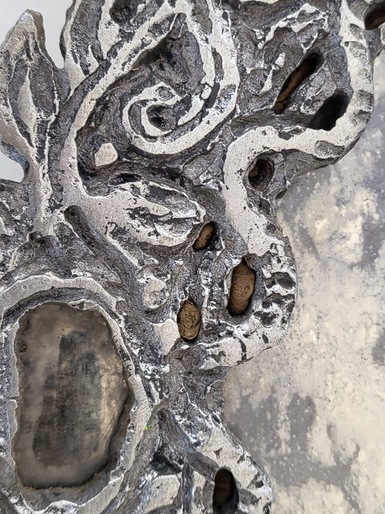 Image 1 of MAGNIFICENT VINTAGE ANTIQUE MIRROR WITH SNAKES ON A PLEXIGLAS BASE, 1970