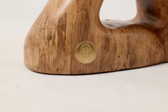 Image 1 of Sculptural Stool/Side Table, Walnut, Carved, Unique, Logniture
