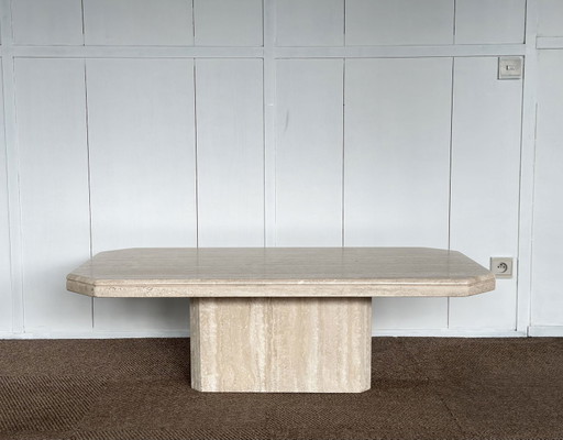 Table basse vintage en travertin