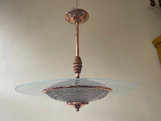 Image 1 of Hanging lamp Sliding lamp Ceiling lamp art deco 1930 Grapes French