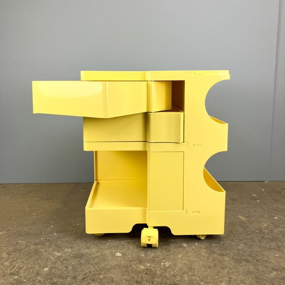 Image 1 of Roll container, organizador, plástico amarillo pastel, años 70