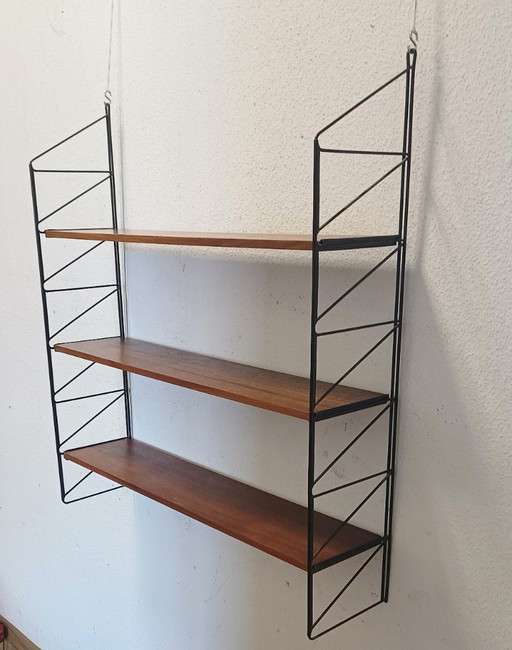 Besonderes Vintage Wandregal mit drei Ablagen – wandkast, Metal, Wood