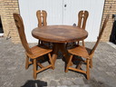 Vintage Brutalist De Puydt Dining Table + Chairs