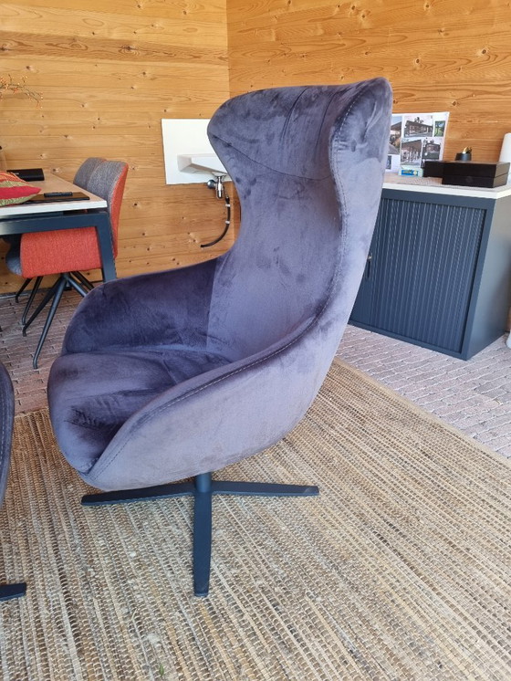 Image 1 of Sillón Peggy giratorio, suave tejido desenfundable Antracita